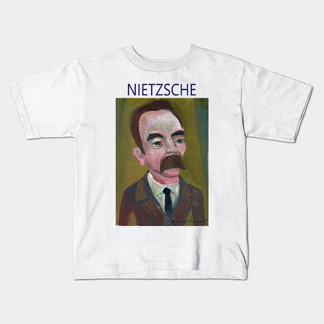 Nietzsche portrait Kids T-Shirt by diegomanuel